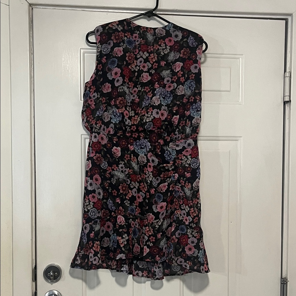 Floral Sleeveless Black & Pink Dress